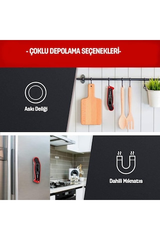 ThermoPro TP19 Su Geçirmez Katlanabilir Gıda Pişirme Termometresi - T07596