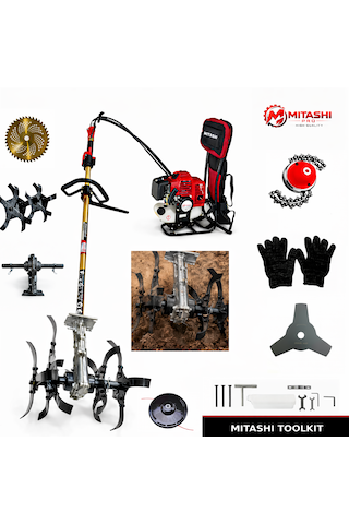 Mitashi Pro ST20 52CC 2 Zamanlı Benzinli Bahçe Çapa Makinesi Toprak Freze Profesyonel Güçlü Motor