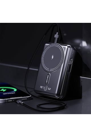 Lenyes Px274d Pd 22.5w Standlı M-safe Şarj Özellikli Wireless Powerbank 15w 20000mah Siyah Siyah