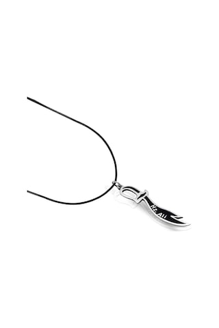 Oya Silver Siyah Mineli Hz. Ali Yazılı Zülfikar Kılıcı Gümüş Kolye Ucu 5.2x1.3cm Oyot330