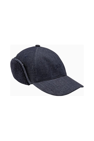 A.p.c Tommie Baseball Cap Yün Ve Denim Unisex Şapka Lacivert 58