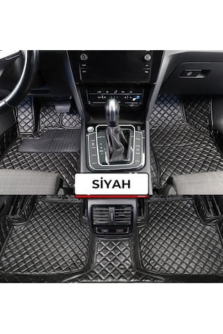Skoda Karoq 2018-2025 Siyaha Siyah Dikiş 8d Premium Tam Kaplama Kaymaz Deri Oto Paspas