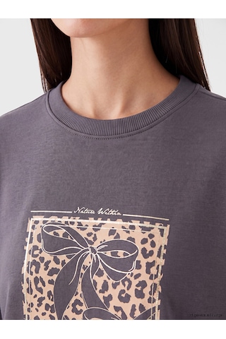 Lcw Everyday Gri Soft Touch Oversze Kadın Sweatshirt Tunik Diğer