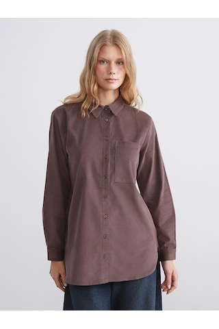 Lcw Modest Bordo Kadife Kadın Gömlek Tunik
