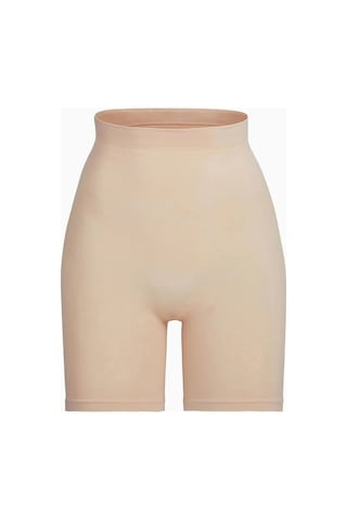 Skims Seamless Sculpt Mid - Thigh Shorts, Yüksek Bel Şekillendirici Şort Bej