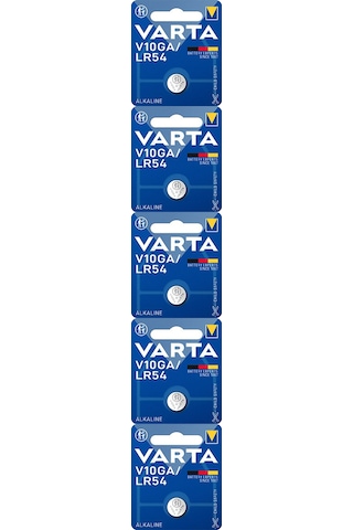 Varta AG10 LR1130 389A V10GA LR54 5’li Alkalin Düğme Pil Varta AG10 LR1130 389A V10GA LR54 5’li Alkalin Düğme Pil