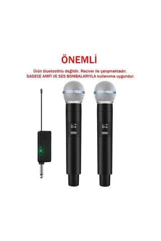 Kablosuz Şarkı Mikrofonu 6.35mm Amfi Hoparlör İçin 600 Hz İla 800 Khz Tak Ve Çalıştır Kablosuz Mikrofon Dış M