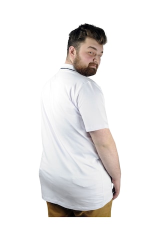 Mode Xl Büyük Beden T Shirt Polo Likralı Süprem Cepli 21558 Beyaz 001
