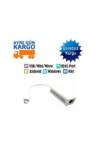 Micro Usb Ethernet 4673P Kartı Lan Ethernet Card Rj45 Network Bil