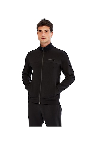 AR-MA Arma Erkek Slim Fit Örme Interlok Basic Tam Fermuar Dik Yaka Sweatshirt %80 Pamuk %14 Polyester %6 Elastan K30324989902 Siyah