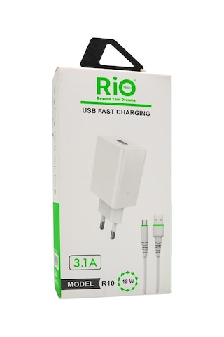 Rio Tech R10 18w Hızlı Usb Şarj Adaptörü Ve Kablosu 3.1a