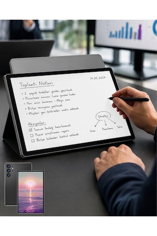 10.1 İnç Android Tablet 16gb Ram 1tb Depolama Klavyeli Tablet Seti