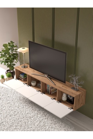 Bohem Şık 180 Cm 4 Kapaklı Mdf Kapak Duvar Tv Ünitesi Atlantikçam