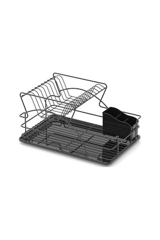 Geseus Home KB009s İki Katlı Tabaklık Bulaşıklık Mat Siyah