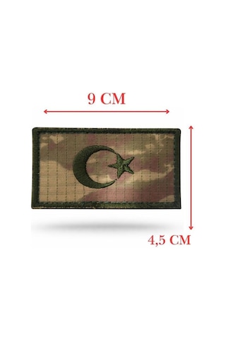 Terrien Delux Serisi Nisani Parçası Nisan Single Sword Bayrak Nakış - Peç 10 Cm X 4,5 Cm Çok Renkli