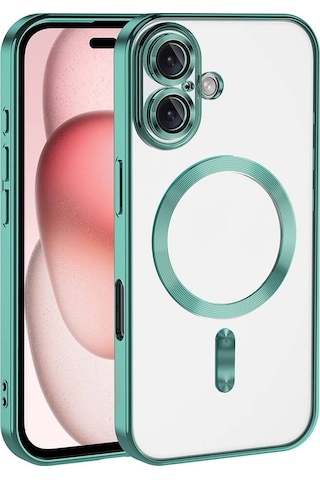 Goocamp Apple iPhone Uyumlu 16 Plus Kılıf Kamera Korumalı Magsafe Wireless Şarj Özellikli Demre K Yeşil