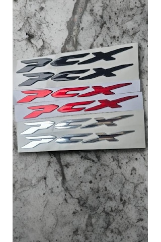 Pcx Amblem Logo 3d Sticker Yazı 2 Adet Set Siyah Renk Siyah