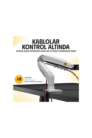North Bayou NB F80 17-30" LCD/LED Kol Amortisörlü Vesa Monitör Beyaz