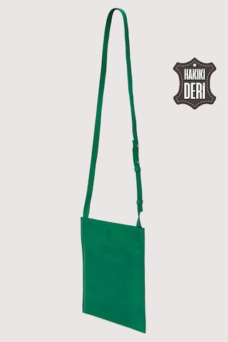 Hakiki Deri Kadın Omuz Çantası Yeşil Smr8978 Yeşil