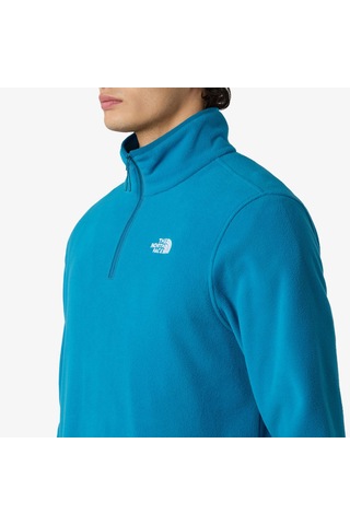 The North Face Glacier Fleece Erkek Mavi Dik Yaka Sweatshirt Mavi
