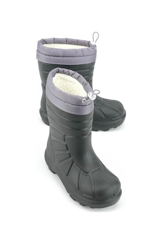 Gezer Erkek Çocuk Kışlık Eva Boğazdan Lastikli Sessiz Taban Kar Bot Çizme Siyah-Fuşya