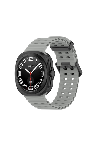 Samsung Galaxy Watch 7 Ultra İle Uyumlu Airflow Metal Tokalı Yumuşak Soft Silikon Kordon