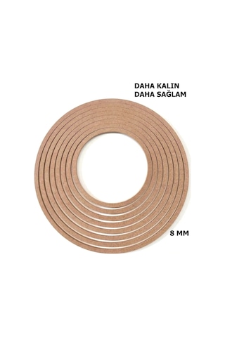 8'li Ham Mdf, 8mm Kalınlık, 30 Cm Kasnak, Boyanabilir Vidasız Kasnak, Makrome Halkası, Düş Kapanı