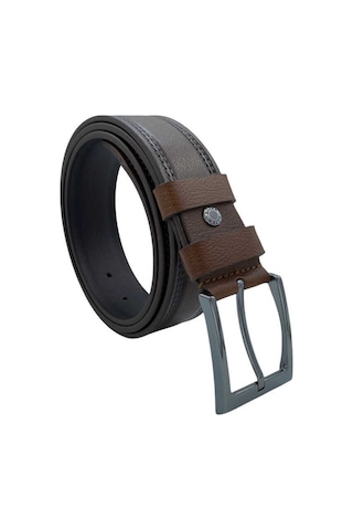 Süzer Deri 4 Cm. Spor Hakiki Deri Dikişli Kemer Kahverengi Kahverengi