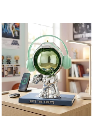 Dekoratif Astronot Heykelcik Reçine + Galvaniz Kaplama 1.