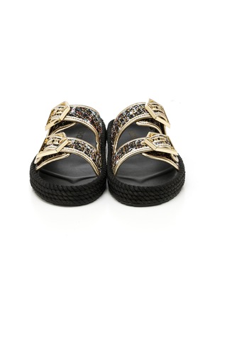 Ath20-20001 Bohonomad Athens Kadın Terlik Siyah Şönil Siyah