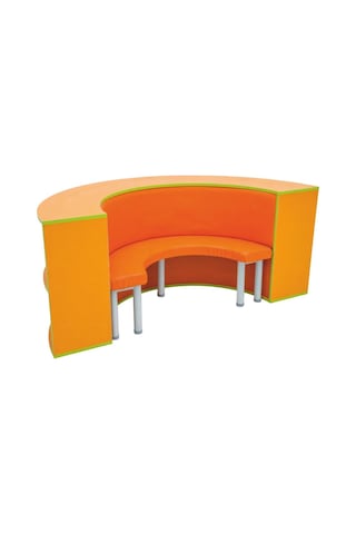 S Kitaplık Koltuklu Ortasında Yuvarlak Masa 90x180q H70 Çok Renkli