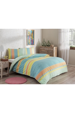 Özdilek Floretta Colore Çift Kişilik Nevresim Takımı 43136 Mavi