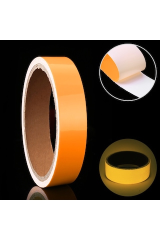 Sones Işıklı Bant Yeşil Karanlıkta Parlayan Duvar Stickerı Işıklı Fotolüminesan Bant Sahne Ev Dekorasyonu, Boyut: 1cm X 3m Sarı Işık