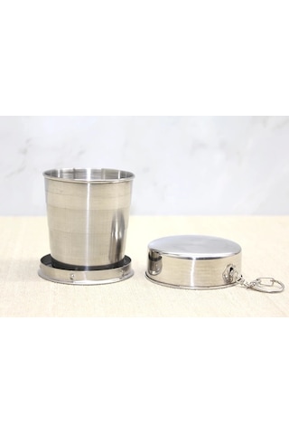 Katlanabilir Tekli Paslanmaz Çelik Shot Bardak Alk3936 Açık Lacivert