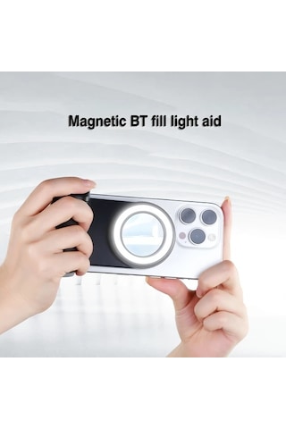 Xuweiwei Siyah Doldurucu Isik Aynali Kamera Tutacagi 360 Derece Ayarlanabilir Manyetik Telefon Standi Siyah-