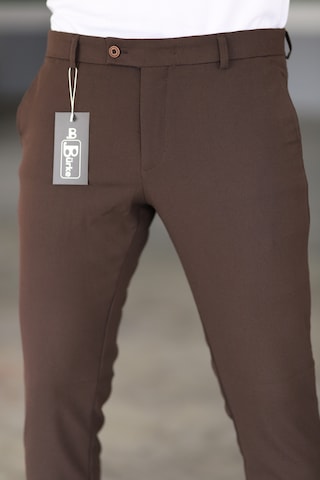 Bürke Erkek Kahverengi Renk Kaliteli Slimfit Kumaş Bilek Boy Pantolon (100-135 kg battal beden 40-42-44)