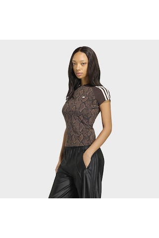 Adidas Snake Print Cali Kadın Kahverengi Tişört Kx1889