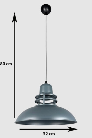 Fener Antrasit Renk Özel Tasarım Modern Salon - Mutfak - Cafe Tekli Sarkıt Avize Ampulsüz Antrasit
