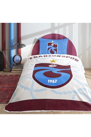 Taç Trabzonspor Mavi Lisanlı Pike Takımı Tek Kişilik Taç Trabzonspor Mavi Lisanlı Pike Takımı Tek Kişilik