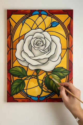 Elmas Çiçek Boyama Seti. 25x35 Cm Ebatlarında. Uv Baskı 6 Ana Ren