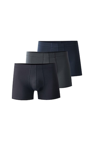 Josejuan 3'Lü Erkek Boxer Koton Likralı Yan Dikişsiz 1001-Siyah - Antrasit - Lacivert