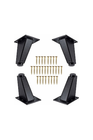 Parça Mobilya Ayakları, Alüminyum Metal Açılı Mobilya Ayakları, Dolap Kanepe Şifonyer Masa İçin, Siyah, 80 Mm Diğer