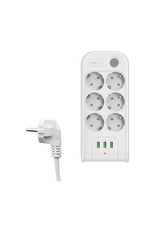 Polosmart MP18 Termal Akım Korumalı 6'lı Uzatma Kablosu 2 M