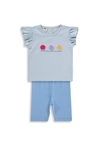 Civil Baby Renkli Nakışlar 6-18 Ay Takım - Mavi