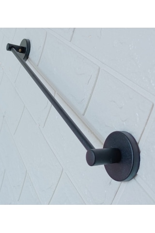 Yapışkanlı Banyo Aksesuar Seti 2 Katlı Banyo Rafı,uzun Havluluk,tuvalet Kağıtlığı, Bornozluk Siyah