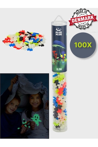 Plus - Plus Minecraft Temalı Silindir Kutuda Glow Lego Yapı Oyuncağı 100 Parça 4282