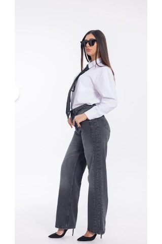 Eseclass Kadın Yüksek Bel Boru Paça Jean Siyah