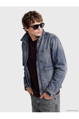 LC Waikiki Lc Waıkıkı İndigo Regular Fit Erkek Jean Ceket
