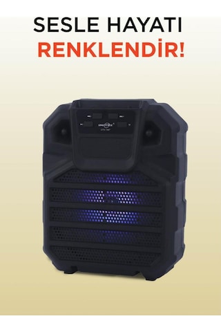 1397 Siyah 6,5 İnc Rgb Ledli Taşınabilir Bluetooth Hoparlör Parti Speaker