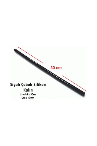 Siyah Çubuk Silikon Kalın 30cm 1kg 33adet -